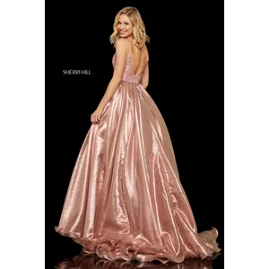Sherri Hill‎ 52975 Blush Metallic Organza Ball Gown Size 2 NWT $750 thumbnail 2