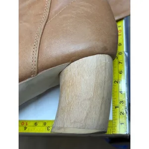 Jeffrey Campbell‎ Brown Leather Wooden Curved Heel Ankle Boots Booties Women 7M thumbnail 16