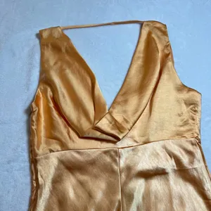 NEW Lulus Incredible Love Light Orange Satin Cowl Back Midi Slip Dress Size L thumbnail 8