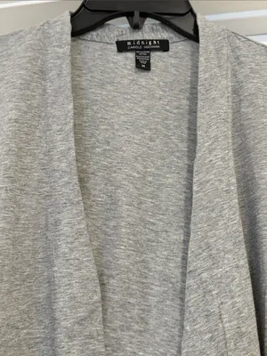 Carole Hochman Grey Robe with Black Lace Trim thumbnail 7