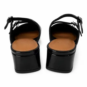 New!‎ Donald Pliner Tria Double Strap MuleSize 7 Black Patent thumbnail 6