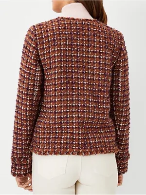 Ann Taylor Tweed Cropped Boucle Button Jacket thumbnail 2
