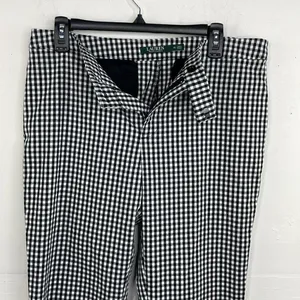 Lauren Ralph Lauren pants Black white Check Gingham print Size 10 thumbnail 4