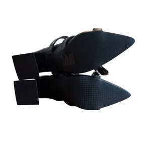 Guanghuiyuzu Black Pointed Toe Buckle Strappy Block Heels‎ Women's Size 35 thumbnail 5