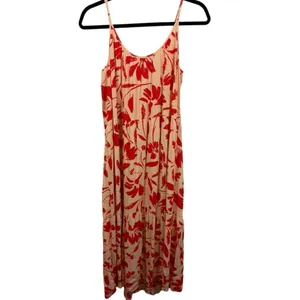 NWT LOFT Sleeveless Tiered Floral Midi‎ Dress Size XS Feminine Vacation Beachy thumbnail 2