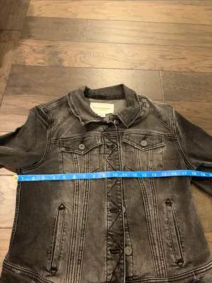 Anthropologie Pilcro Dark Gray Denim Jacket Sz M thumbnail 11