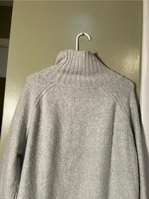 Gilli Women's Size Medium Mock Neck Turtleneck Sweater Light Gray Stretch LT1243 thumbnail 8