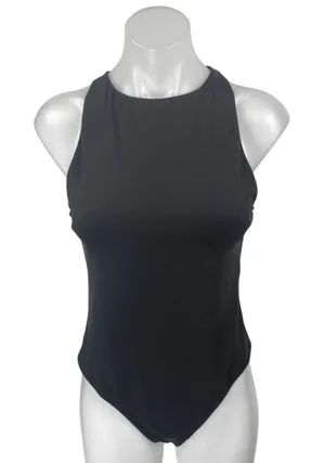 Aritzia Babaton Black Sleeveless High Neck Cami Camisole Tank Bodysuit Top Sz L thumbnail 1