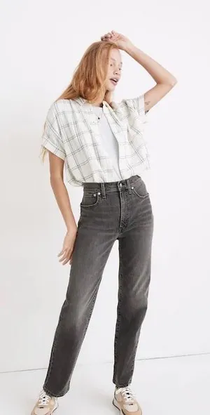 Madewell The Perfect Vintage Straight Jean Cosner Wash Faded Black Grey 27 thumbnail 1