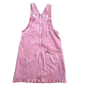 Mango Pocket Denim Pinafore Dress Faded Red/Pink Sz 2 Soft Girl Vibes Y2K‎ Era thumbnail 8