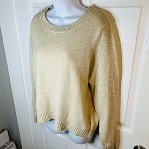 H&M Divided Long Sleeve Casual Knit Slouchy Sweater Oatmeal Cream L thumbnail 3