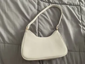 White Embossed Shoulder Bag Y2K Baguette Purse thumbnail 2