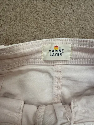 Marine Layer Bridget Slim Wide Leg Crop Pants in Peach Whip thumbnail 7