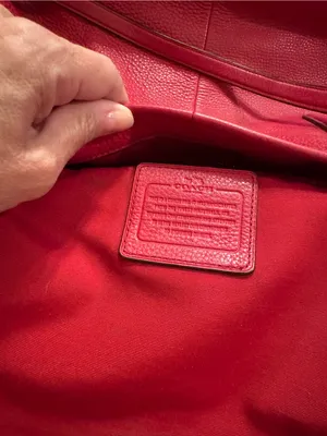 Coach Ellis Tote 33961 Red Pebbled Leather Gold Hardware thumbnail 15