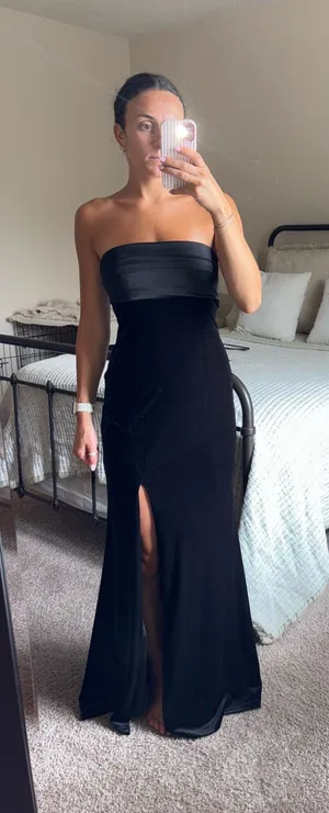 Club L Black velvet dress thumbnail 1