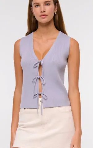 Abercrombie & Fitch tie front sweater vest thumbnail 1