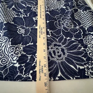 Talbots Navy Blue White Floral Cotton Blend Mini Skirt Tropical Summer Preppy 12 thumbnail 7