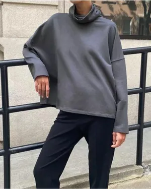 Aritzia Babaton Group Tan Funnel Neck Turtleneck Sweatshirt Sweater Top thumbnail 1