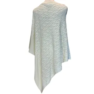 Cable Knit Poncho Cape NWT Kim Rogers Curvy Ivory 1X Sleeveless Boho Y2K Casual thumbnail 6