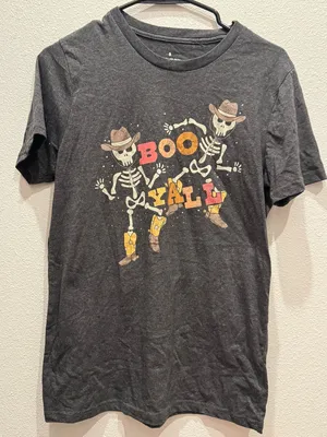 NWOT Boutique Western "Boo Y'all" Dancing Skeleton Tee - Small thumbnail 3