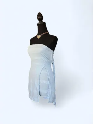 Free People Cotton Linen Tie Back Skort Romper size XS 💙 thumbnail 5