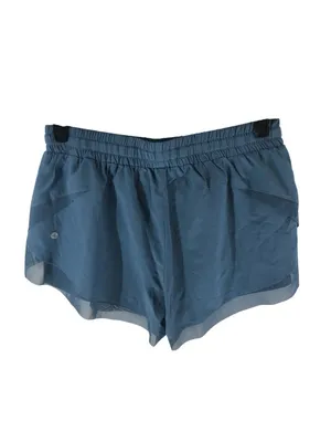 Halara Mid Rise Drawstring Contrast Mesh 2-in-1 Flowy Running Shorts 3'' Blue L thumbnail 5