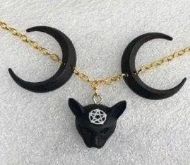 Boutique Moon and Cat Necklace thumbnail 1