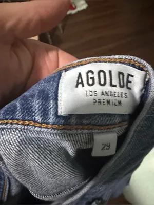 AGOLDE “Pinch Waist” high kick crop summer medium wash denim straight jeans $259 thumbnail 4
