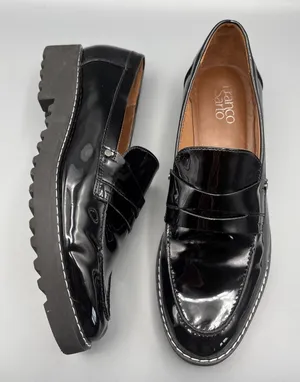 Franko Sarto Cassandra Penny Loafers Size 10 Black Patent Vegan Leather Academia thumbnail 1