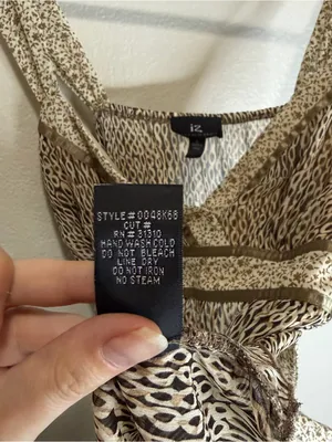 Y2K IZ Byer California Empire Waist Boho Tank Blouse Brown Tagged XL Fits Small thumbnail 5