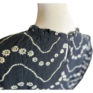 Womens Mark & Spencer M&S Navy Blue Floral Print High Neck Maxi Dress - Sz 15 thumbnail 3