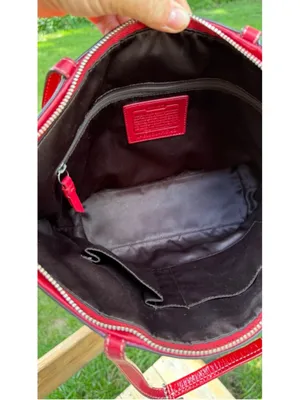 Coach Y2K Signature Patent Leather Tote Persimmon Red F15142 thumbnail 10