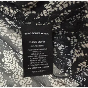 Who What Wear Blouse Black Floral Lace Print Mock Neck‎ Victorian Semi-Sheer L thumbnail 5