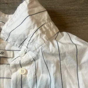 Madewell White Long Sleeve Mandarin Collar Shirt thumbnail 4