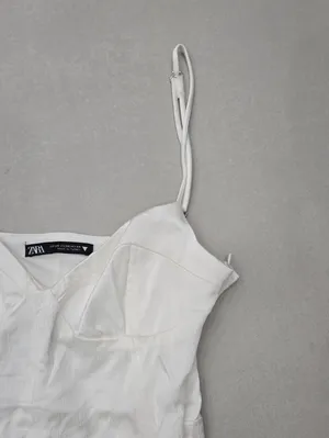 Zara White Satin Corset Bodysuit Size XS thumbnail 3