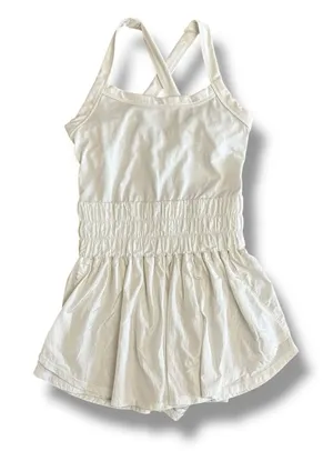 Free People Movement FP Movement White Romper‎ Small Cross Back Skirted Playsuit thumbnail 1