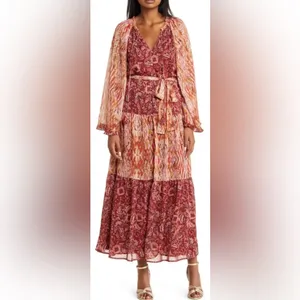BTFL-LIFE Kira Angel Tiered Chiffon Med Dress Whimsical Fairycore Boho-Chic Fall thumbnail 4