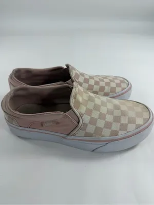 Vans Classic Slip On‎ Checkerboard Blush Pink Canvas Skater Shoes Womens 6.5 thumbnail 3