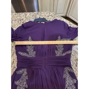 Betsy And Adam Long Evening Gown Purple Embellished Size 10 thumbnail 7
