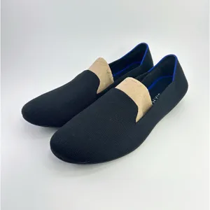 Rothys The Loafer Black Knit Royal Blue Trim Slip On Comfort Size 12 Minimalist thumbnail 2