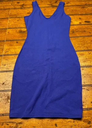 Wild Fable Womens Cobalt Blue V-Neck Bodycon Tank Mini Dress XS‎ Solid Jersey thumbnail 1