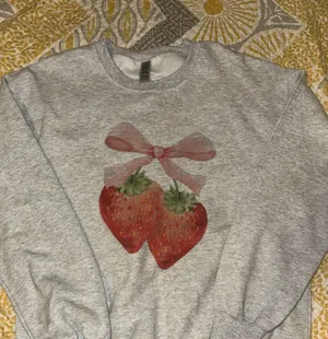 The Vaulty Strawberry Sweatshirt Gray Size M thumbnail 1