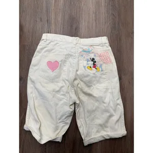 Vintage‎ Mickey Mouse White Jean Shorts Patches Hearts Disneycore Youth thumbnail 7