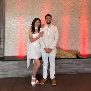 White lulus dress with scarf  thumbnail 4