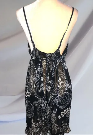 Apt9 semi sheer black nighty w/ white design thumbnail 7