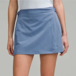 Lululemon Wrap Front Mid Rise Golf Skirt Built In Shorts Luxtreme Oasis Blue 6 thumbnail 1