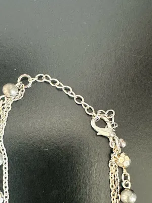 Silver & Gold Tone Multi Strand Pendant Necklace thumbnail 6