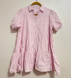 TALULAH Pink Tiered Babydoll Tunic Dress thumbnail 1