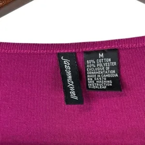 Jason‎ Maxwell Magenta Pink Square Neck Lace Trim 3/4 Sleeve Knit Top Blouse M thumbnail 6