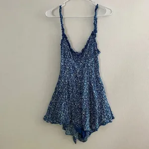 Princess Polly Blue Floral Romper Dress sz : 4 Cottagecore Mini thumbnail 2